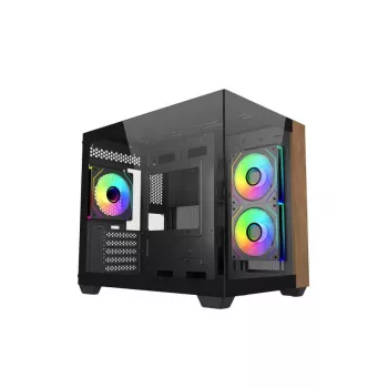 Korpusas Cooler Master Elite 481 Wood – dviejų kamerų mATX su natūralaus medžio dizainu ir dviem grūdinto stiklo plokštėmis