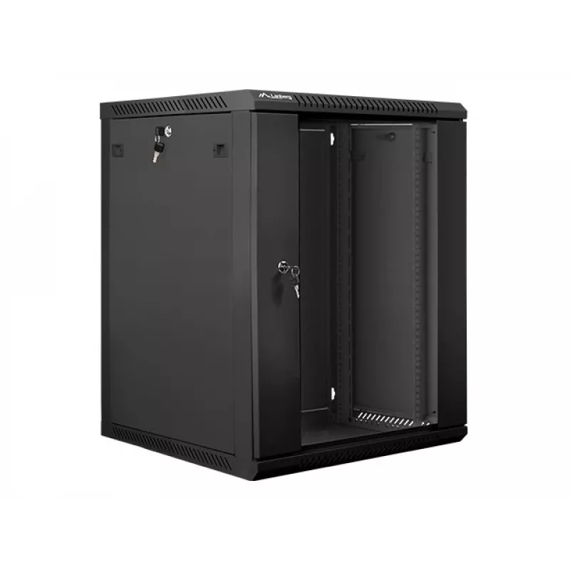 Lanberg sieninis montavimo spintos stovas 19'' 15U 600x600mm juodas (stiklinės durys)