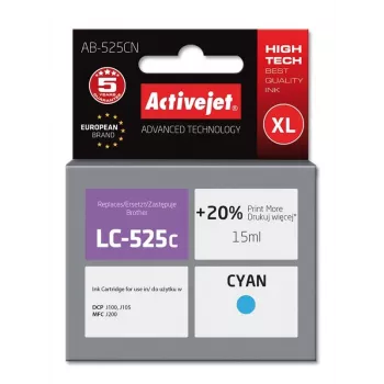 Kasetė ActiveJet AB-525CN suderinama su Brother, Cyan, didelės talpos (XL), 15 ml