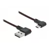 USB kabelis DeLOCK EASY-USB 2.0 Type-A (vyriškas) į Micro-B (vyriškas) kampuotas 0,2 m juodas