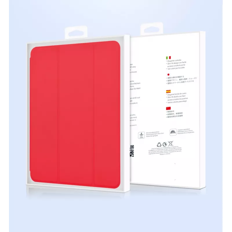 Devia odinis dėklas planšetei iPad Air 2019 / iPad Pro 10.5 su pieštuko laikikliu, raudonas