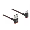 USB laidas DeLOCK EASY-USB 2.0 Type-A kištukas į Type-C kištuką kampuotas 0,2 m juodas
