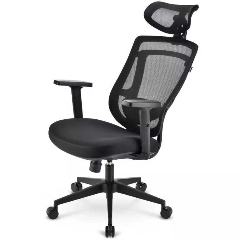 Biuro kėdė Sharkoon OfficePal C10 – juoda, ergonomiška, reguliuojamo aukščio