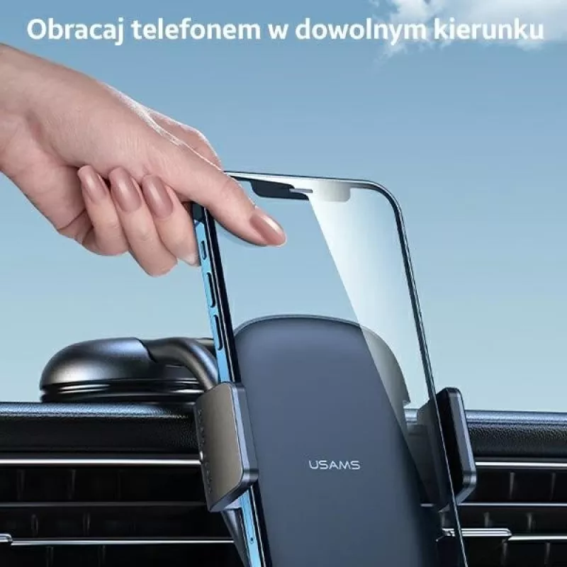 Automobilinis laikiklis USAMS ZJ063 prietaisų skydeliui arba priekiniam stiklui, reguliuojamas kampas
