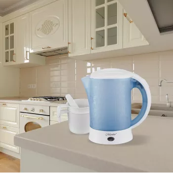 Elektrinis virdulys Maestro MR010 0,6 L 600 W – mėlynai baltas, vandens lygio indikatorius, apsauga nuo perkaitimo