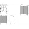 Lentyninė spinta cama meble ONDA 2D2SZ knygų lentyna 98×45×127 cm juoda