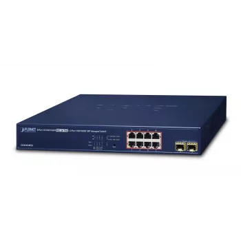 PLANET GS-4210-8P2S valdomas gigabitinis Ethernet (10/100/1000) maitinimas per Ethernet (PoE) 1U mėlynas tinklo jungiklis