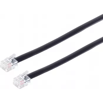 S/CONN 3 m RJ12 juodas permatomas ShiverPeaks