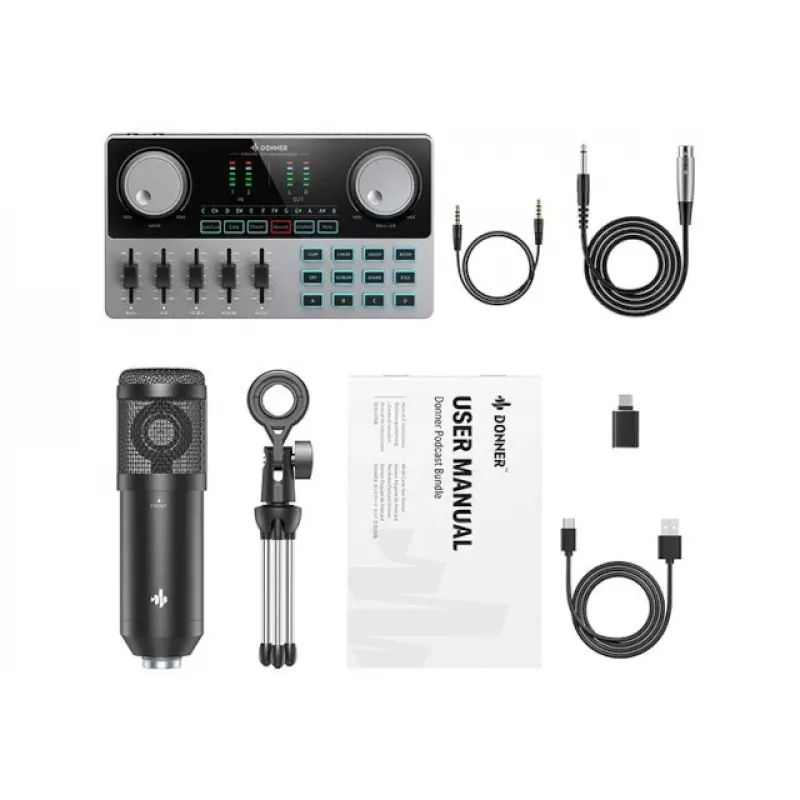 Donner Podcast Starter Kit - pradinis rinkinys podcast'ams