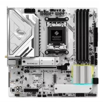 Motininė plokštė ASRock B850M Steel Legend WiFi — AMD B850, lizdas AM5, microATX, DDR5, 4 DIMM, Wi‑Fi 7, 2.5Gb LAN