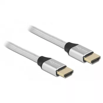 HDMI kabelis DeLOCK Ultra High Speed 48 Gbps 8K 60 Hz sidabrinis 1 m