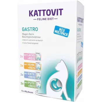 KATTOVIT Feline Diet Gastro šlapias kačių ėdalas - 12 x 85 g