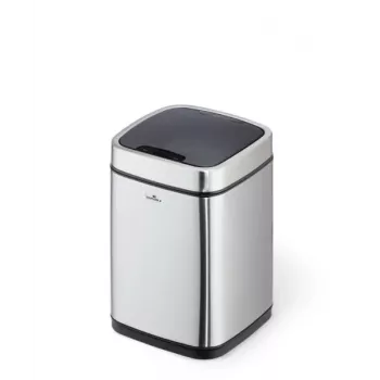 Šiukšliadėžė Durable NO TOUCH 6L stačiakampė nerūdijančio plieno sidabrinė juoda
