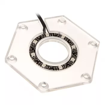 Montavimo rinkinys BitsPower Hexagon BP-WTHU-RGB – permatomas akrilas, 91,4×80×6,5 mm