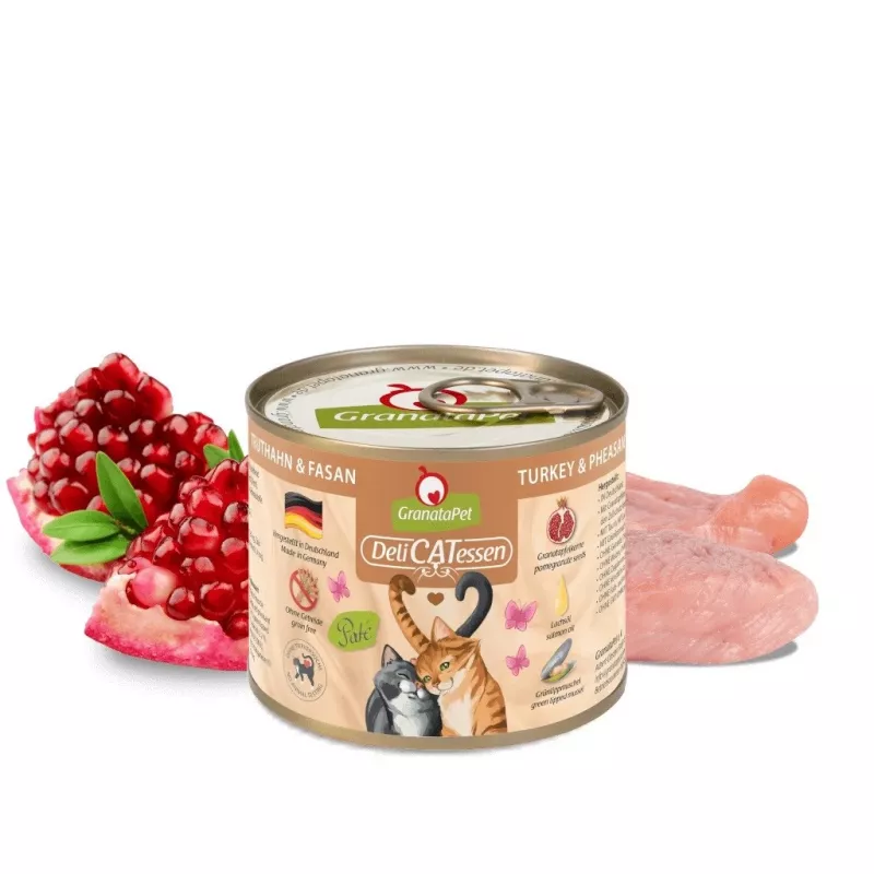 Šlapias kačių ėdalas Fox4Pets GRANATAPET DeliCATessen Kalakutiena ir fazanas, 200 g, pilnavertis ėdalas, 80 % drėgmės