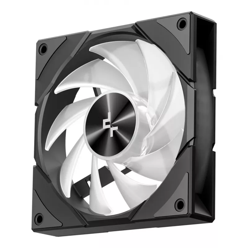 Korpusas DeepCool CG580 4F Midi Tower — ATX/MicroATX/ITX, grūdintas stiklas, 3×120 mm + 1×120 mm ventiliatoriai, 2×3.5 colio ir 2×2.5 colio diskų vietos, USB-A×2 USB-C×1, juodas