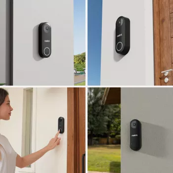 Reolink D340W - 5MP vaizdo durų skambutis su garsiniu signalu, 2,4/5 GHz Wi-Fi, asmens aptikimas, dvipusis garsas, suderinamas su NVR