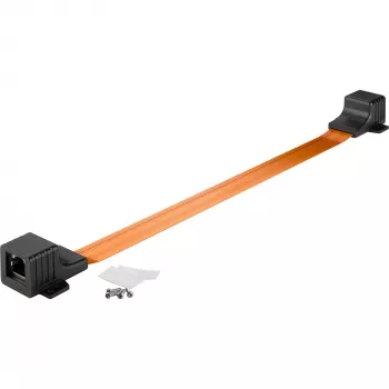 Langų pravedimo adapteris itin plonas, RJ45, laidas juodas/varinis, 30 cm