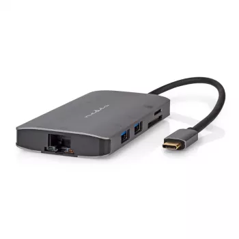 Nedis USB kelių prievadų adapteris USB 3.2 Gen1 7-in-1 - USB-C™ kištukas, HDMI™ išvestis, Micro SD, RJ45 lizdas, SD, USB-C™ lizdas, 3x USB-A lizdas, 5 Gbps (CCBW64240AT02)
