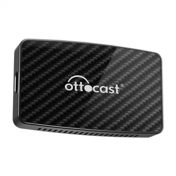 Ottocast CA400-S 4-in-1 adapteris CarPlay / Android Auto – belaidis ir laidinis, juodas