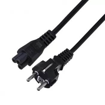 Maitinimo laidas SAVIO CL-67 1,2 m H03VV-F 3×0,75 mm² IEC C5 – CEE7/7 juodas