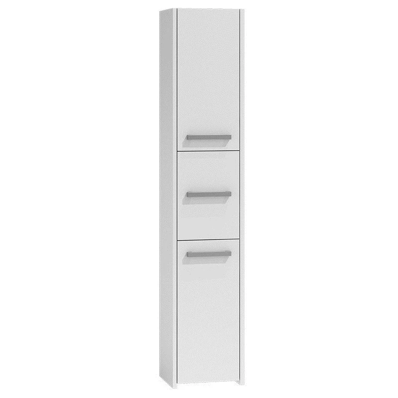 Laisvai pastatoma vonios spintelė BIEL S33, balta, 6 lentynų, 300×300×1700 mm