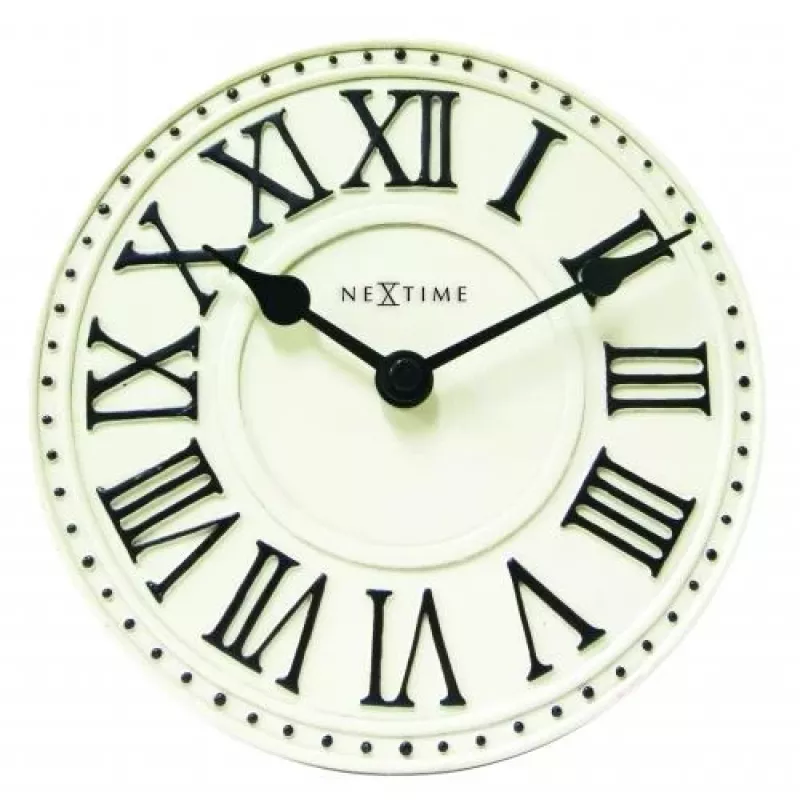 NeXtime klok 5187wi London Table, Ø16 cm, sieninis, baltas/juodas+B32
