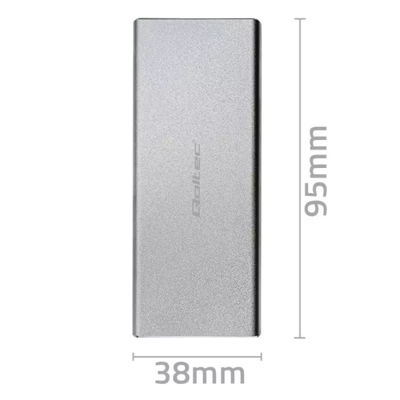 Aliumininis korpusas QOLTEC 51833, skirtas M.2 SATA SSD, SATA į USB 3.0, palaiko iki 2 TB