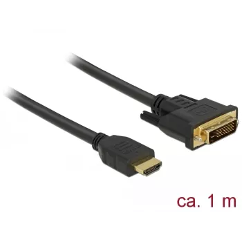 DeLOCK 85652 Vaizdo kabelis-adapteris 1 m HDMI A tipo (standartinis) DVI Juoda (85652)