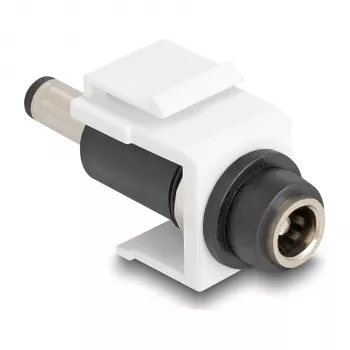 DeLOCK Keystone modulis DC 5.5 x 2.1 mm lizdas į DC 5.5 x 2.5 mm kištuką baltas