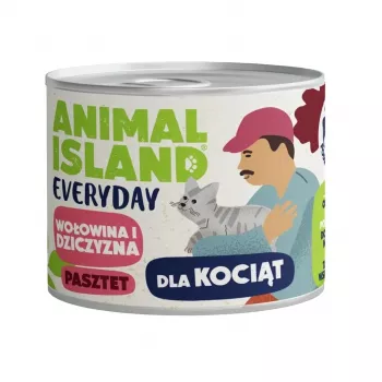 ANIMAL ISDAY Everyday Jautiena ir žvėriena kačiukams - šlapias ėdalas katėms - 185g