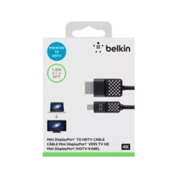 Mini DisplayPort į HDTV HDMI laidas, 1,8 m, Mini DisplayPort, HDMI, Kištukas, Kištukas, Juodas