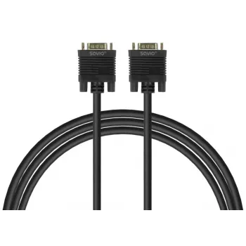 VGA kabelis SAVIO Cl-202 1,8 m — VGA (D-Sub) į VGA (D-Sub), juodas