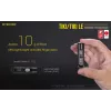 Rankinis žibintuvėlis Nitecore TIKI LE — 300 lm, įkraunamas per USB, polikarbonatas, IP66, atsparus smūgiams, 10,5 g, 55 mm, Juoda