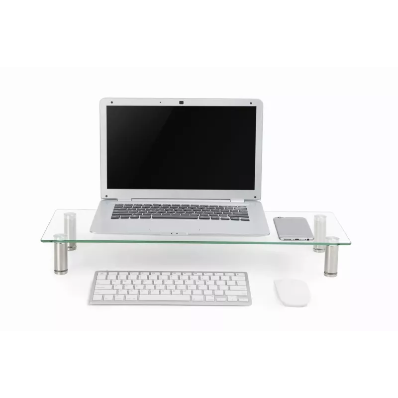 GEMBIRD MS-TABLE-GM-01 stiklinis monitoriaus stovas, juodas, 580×210×90 mm