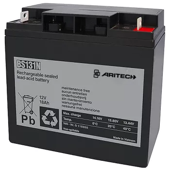 Aritech BS131N 12V 18Ah sandarus švino rūgšties akumuliatorius, nereikalaujantis priežiūros, įkraunamas