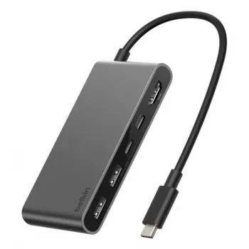 Belkin Connect USB-C dokavimo stotelė, HDMI, USB 2.0 Type-A, USB Type-C, 5000 Mbit/s, 60 Hz, 3840 x 2160 pikselių, juoda