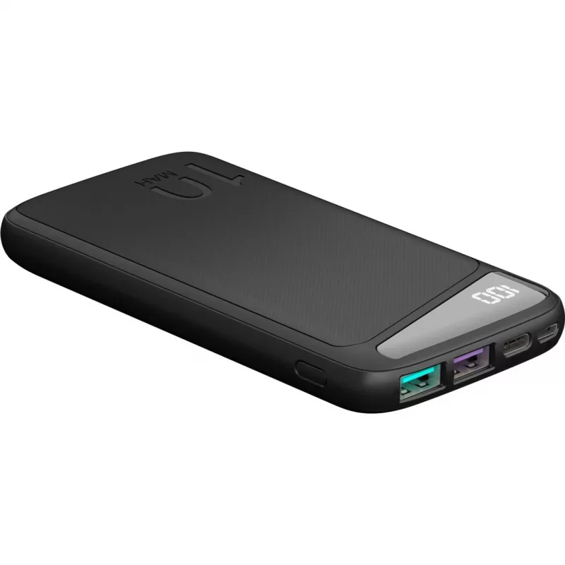 Greičio įkrovimo Powerbank 10.000 mAh (juodas, USB-C PD, QC 3.0, 10.000 mAh)