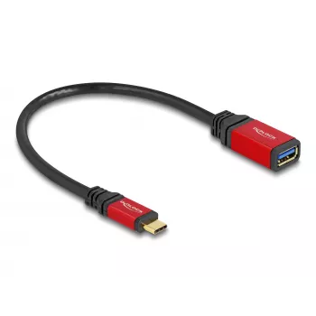 USB adapteris DeLOCK 60172 USB Type-C (vyriškas) į USB Type-A (moteriškas) 10 Gbps 15 cm raudonas metalinis
