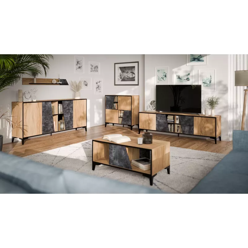 Cama Kavos staliukas OVO 90x50xH39 ąžuolas/betonas