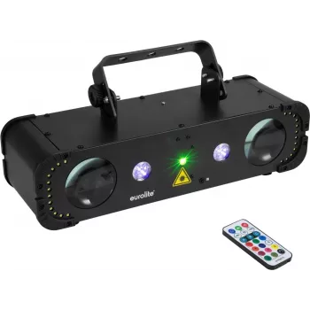 LED daugiafunkcinis lazerinis šviestuvas EUROLITE Compact 7 spalvų 3D efektai (51741098)