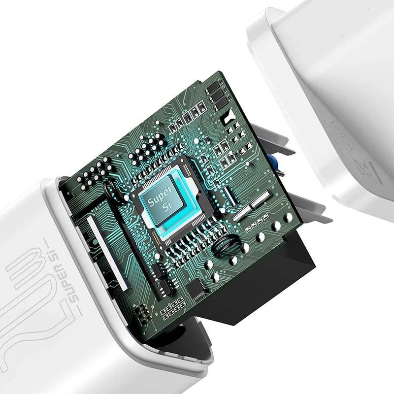 Baseus Super Si belaidis įkroviklis 20W USB-C PD baltas