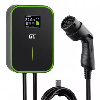 Krovimo stotelė elektromobiliams Green Cell EV14 22 kW juodas aliuminis sieninis