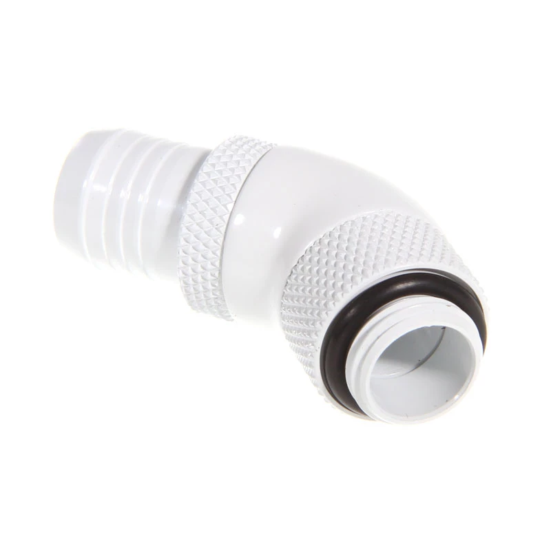 BitsPower BP-DW45R2I – žalvarinis baltas 45° G1/4 inch jungiamasis elementas su 360° sukamuoju antgaliu