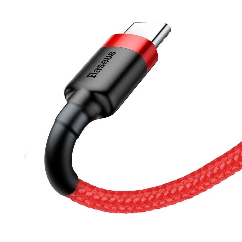 USB 2.0 A – USB-C laidas Baseus CATKLF-B09 1 m QC3.0 nailoninis pintas raudonas, greitas įkrovimas ir duomenų sinchronizavimas