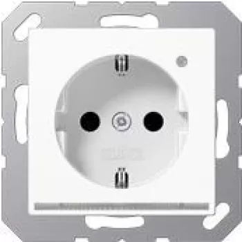 JUNG A 1520-O WW LNW SCHUKO kištukinis lizdas su LED orientacine šviesa, balta, 16A 250V ~