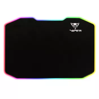 Pelėdos kilimėlis PATRIOT Viper Gaming Black – polimeras/guma, LED apšvietimas, USB maitinimas, neslystantis, 353,5×242,7 mm, 5,5 mm storio