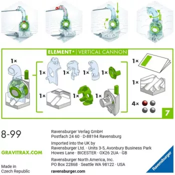 Ravensburger GraviTrax Element Vertikalus Patrankos Takelio Priedas (27465) marmurinių takelių sistemoms