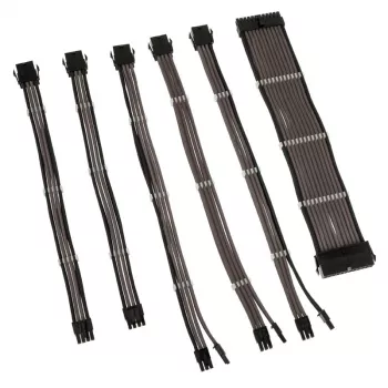 Prailginimo rinkinys Kolink Core Adept — pintas PET apvalkalas, 6 dalių, 20+4pin, 8pin, 4+4pin, 3×6+2pin (300–350 mm)