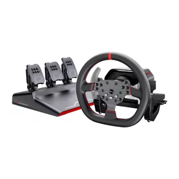 Vairo ir pedalų rinkinys PXN V10 Pro, PC, PS4, Xbox One, Xbox Series X|S, grįžtamojo ryšio, USB